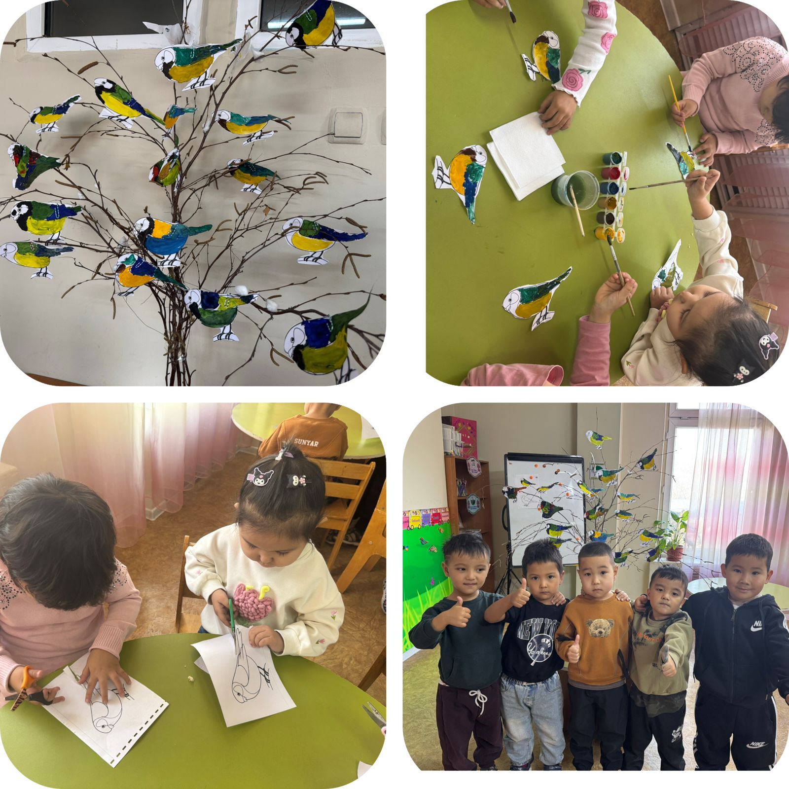 Балаларға құстардың түрлерін соның ішінде қыстап қалатын құстар туралы білімдерін бекіту, сөздік қорларын молайтып, байланыстырып сөйлеу дағдыларын қалыптастыру.   Балалардың бойында қамқорлық, мейірімділік қасиеттерін ояту. Қойылған сұраққа толық жа