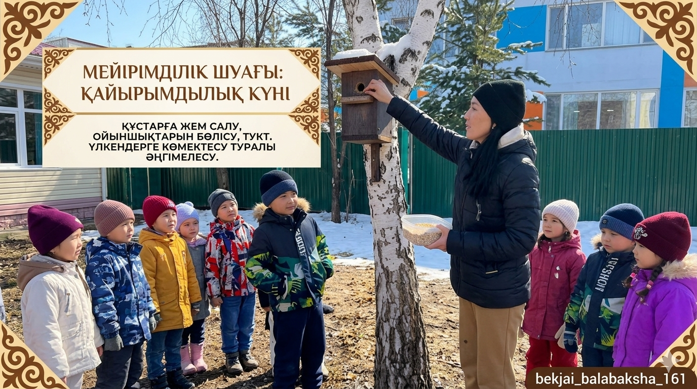 ❤️ Қайырымдылық күні: «Мейірімділік шуағы» Балабақшамызда «Наурызнама» онкүндігі аясында Қайырымдылық күніне арналған ерекше шара өтті. Бұл күннің басты мақсаты — өскелең ұрпақтың бойына жанашырлық, қамқорлық және мейірімділік құндылықтарын егу.